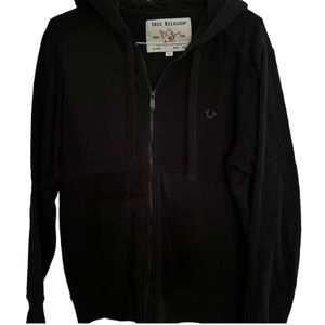 Men’s True Religion, extra large, full-zip, black hoodie